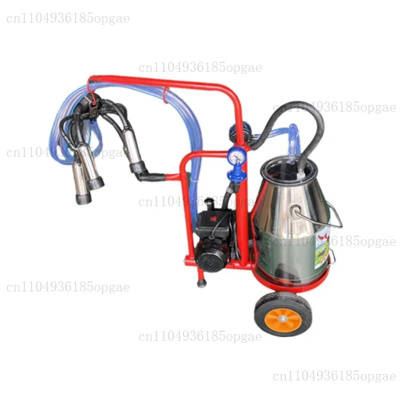 25L/30L/40L Vibration Household Livestock Cattle Sheep Camels Milking Machine Large Mobile Single Bucket With Plug-in Power