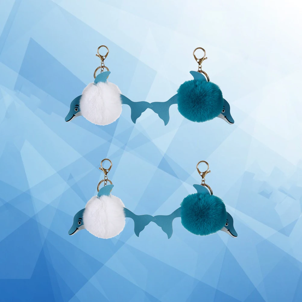 

4pcs Dolphin Keychains Stylish Key Ring Durable Pendant For Bag Backpack Decoration Gift For Women Blue White