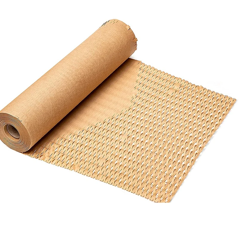 

1 Roll Packing Moving Paper 12 Inch X 98 Feet Eco Friendly Honeycomb Cushioning Wrap Roll Protective Kraft Packaging