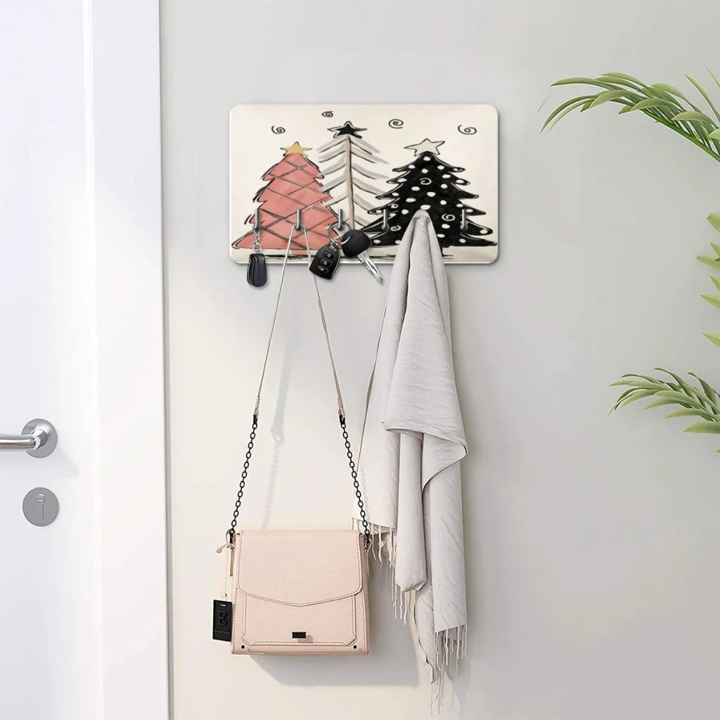 

Cute-Snowman-Christmas-Wall-Mounted Keys Coat Clothes Towel Hanging Hooks Hangers For Home Decoration