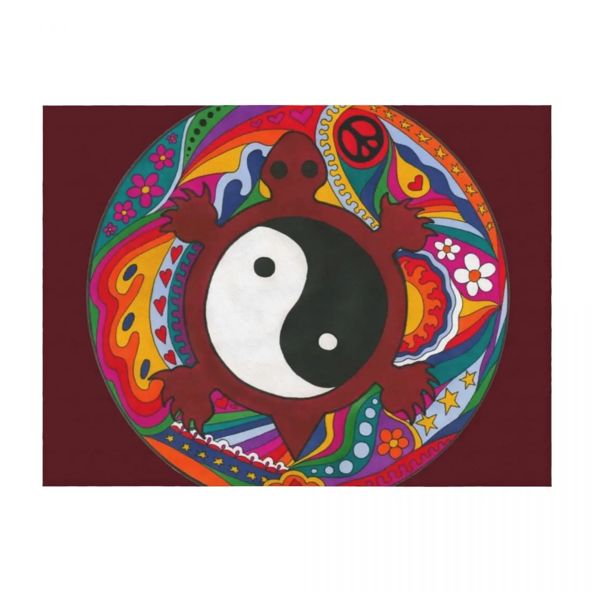 

Psychedelic Turtle Yin Yang Throw Blanket Blankets Sofas Of Decoration Single Luxury Giant Sofa Blankets