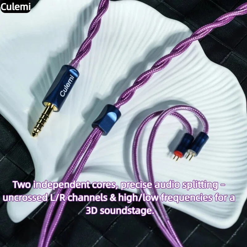 Culemi-07 2-Kern Kopfhörerkabel 2,5/3,5/4,4mm MMCX/QDC/0,78 2Pin 6N OCC Ersatz Upgrade Symmetrisches Kabel – Detail 5