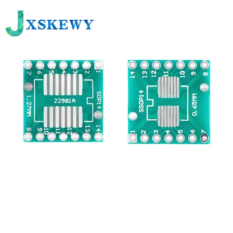10PCS TSSOP14 SSOP14 SOP-14 SOP14 to DIP14 PCB Transfer Board DIP Pin Board Pitch Adapter