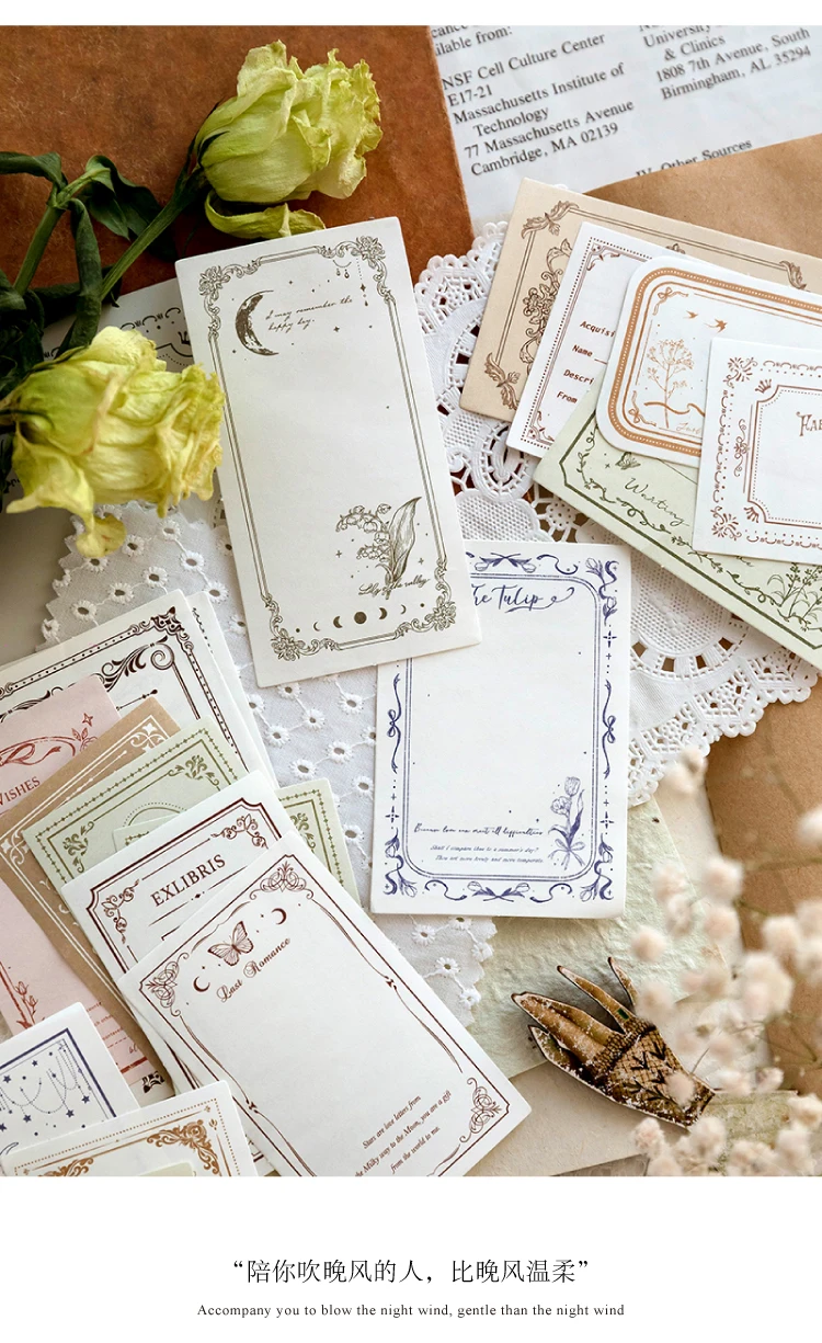 100 Teile/paket Vintage Notizen Material Beschreibbares Papier Perfekt für Journal DIY Scrapbooking Liefert Schreibwaren – Detail 8