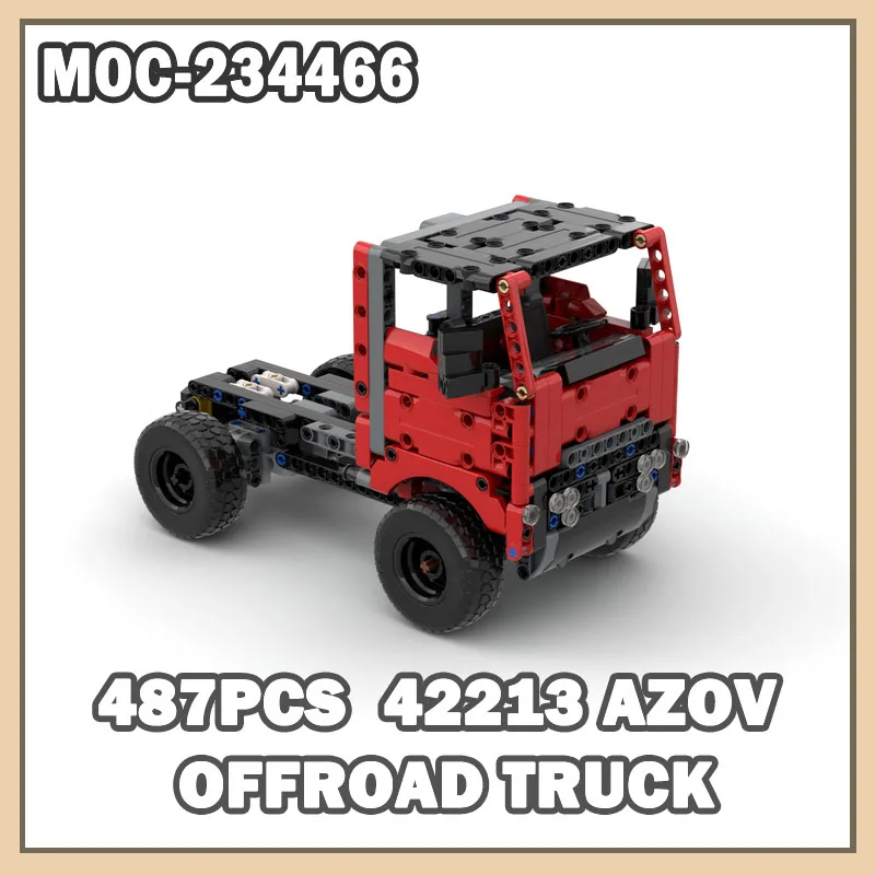 Moc-234466 Truck Small Building Blocks Trailer Off-Road Vehicle Building Blocks Educational Toys Track Car Diy Children'S Toy