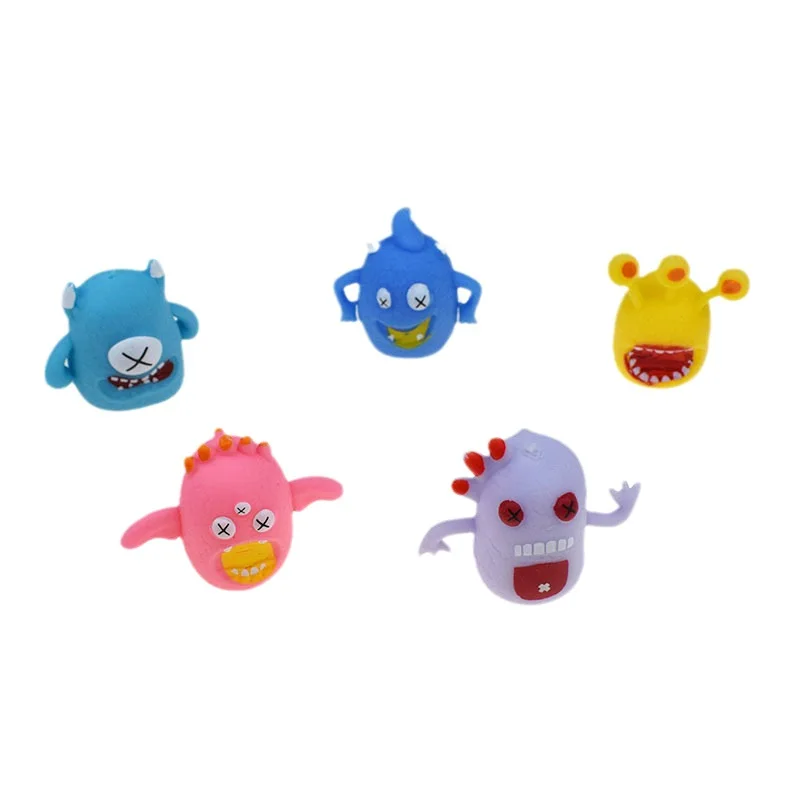 Engraçado Cartoon Little Monster Finger Puppet, Simulação Boneca Monstro Colorido, Modelo Infantil, Storytelling Props, Brinquedos Novidade, Bonito, 5pcs