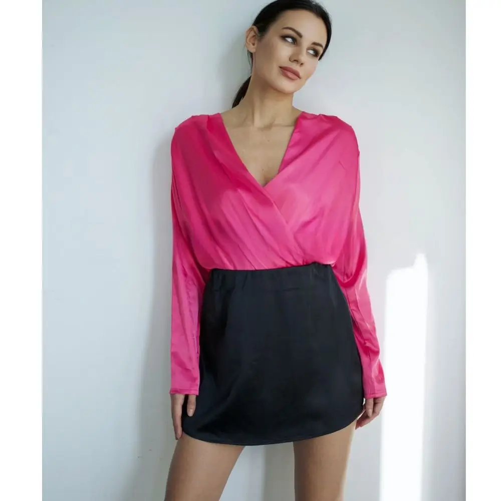 

Fashion Stain Silk Mini Skirt A-Line Stretchy Satin Silk Skirt Sexy Party Skirts Summer