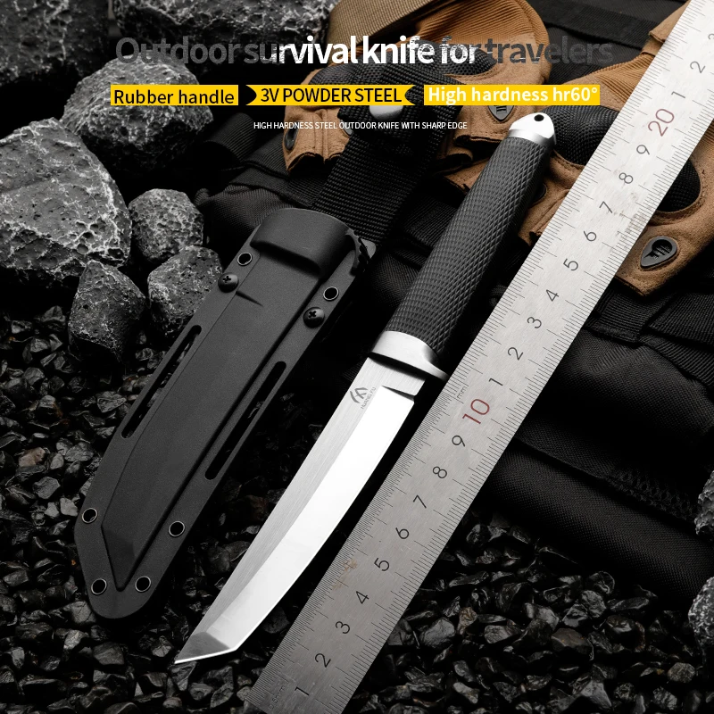 

HUANGFU High quality CPM-3V steel fixed blade outdoor knife rescue knife wilderness survival knife men's gift