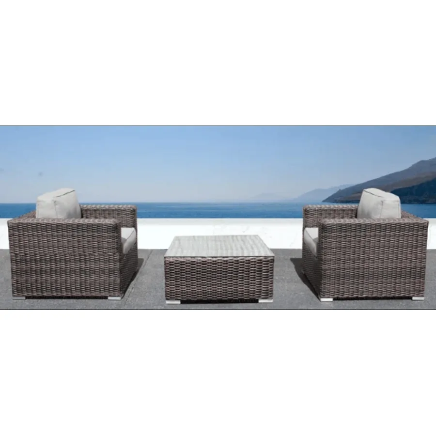 

Fully Assembled 2Person Rattan Wicker Seating Set with Cushions