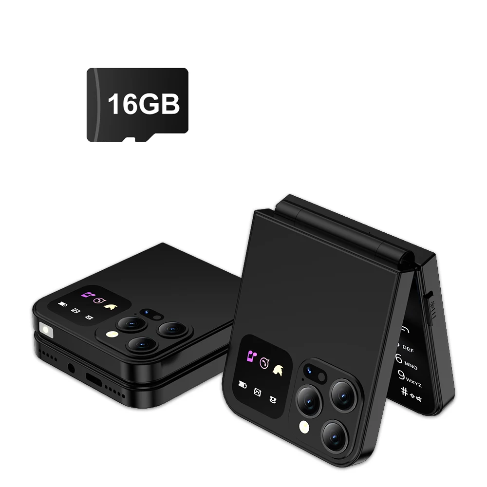 SERVO A50 Pro Flip Phone Dual SIM Card GSM Electric Torch Automatic Call Recording 2.4 Inch Screen Foldable Mobile Phones Type-C