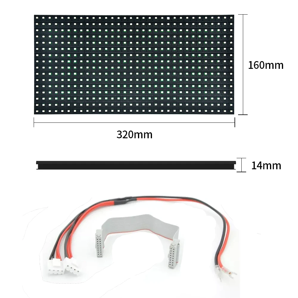 Best Price P10 Monochrome LED Module SMD Semi-Outdoor Red and White Billboard Programmable 320x160mm Matrix Panel Screen Display