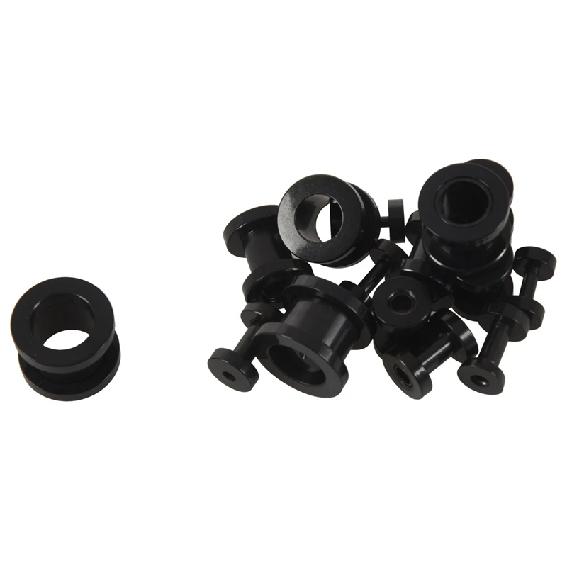 Stainless Steel Ear Tunnels Plugs Ear Stretchers Expanders 1.6-10Mm Set Of 32Pcs Black