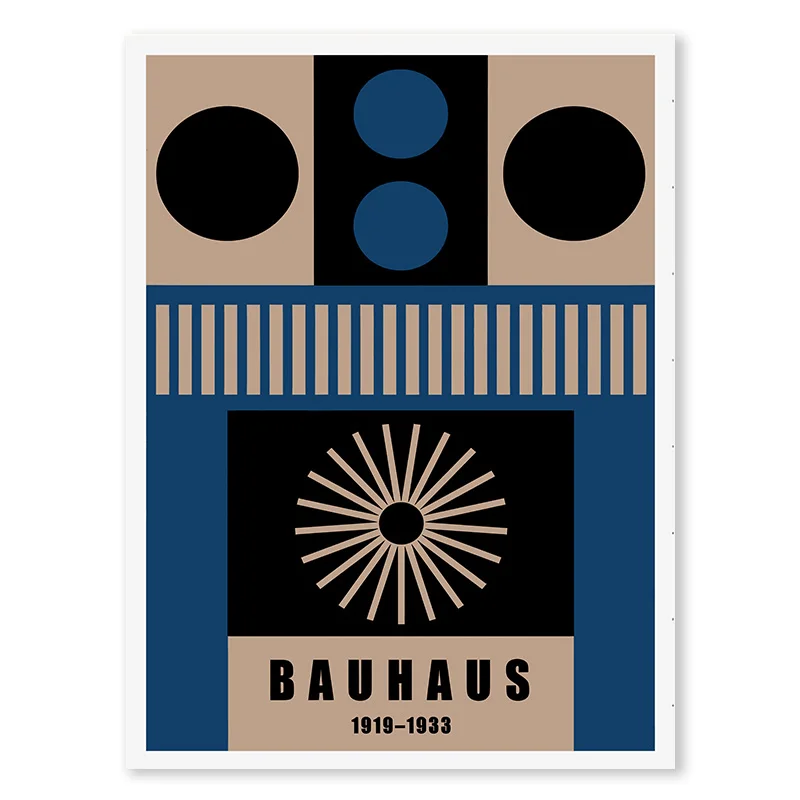 Abstracte Blauwe Kleur Blok Bauhaus Poster Nordic Geometrische Lijnen Canvas Schilderij Print Foto Moderne Slaapkamer Muur Kunst Home Decor