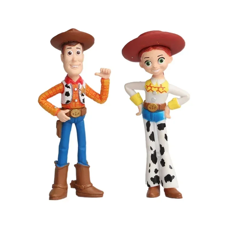 7 Uds Disney Toy Story 4 figuras de acción de juguete Woody Jessie Buzz Lightyear Forky cerdo oso Cosplay modelo muñeca estatuilla regalos para niños