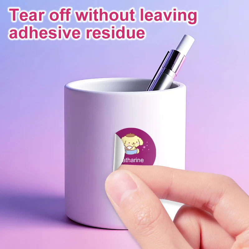 ملصقات اسم Pompompurin المخصصة للعودة إلى اللوازم المدرسية - ملصقات شخصية عصرية لامعة مقاومة للماء لهدايا عيد الميلاد #3