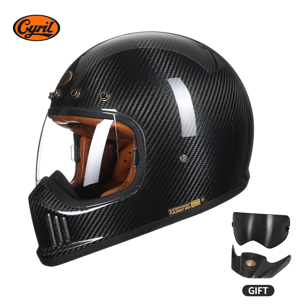 

Full Face Motorcycle Helmet Lightweight Carbon fiber Helmet Racing for Men Women DOT Ece-R22/05 Approved CYRIL F380