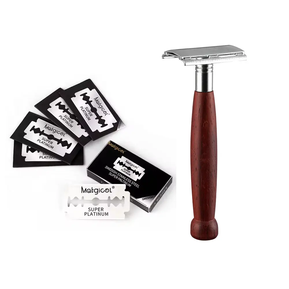 high quality replaceable safety razors razors wood razorWith 10 blades
