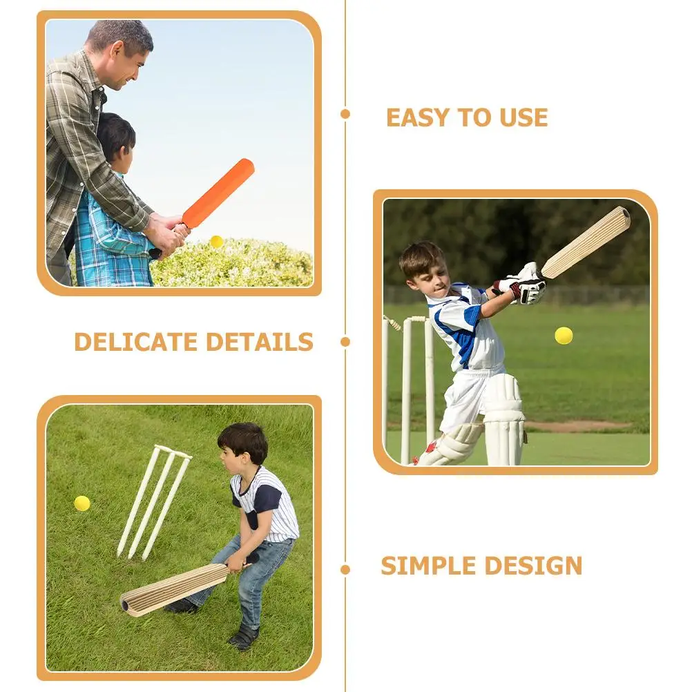 Wood Grain Bat Sports Set Men and Women Toy Cricket Ball Eva Soft Foam for Baseball