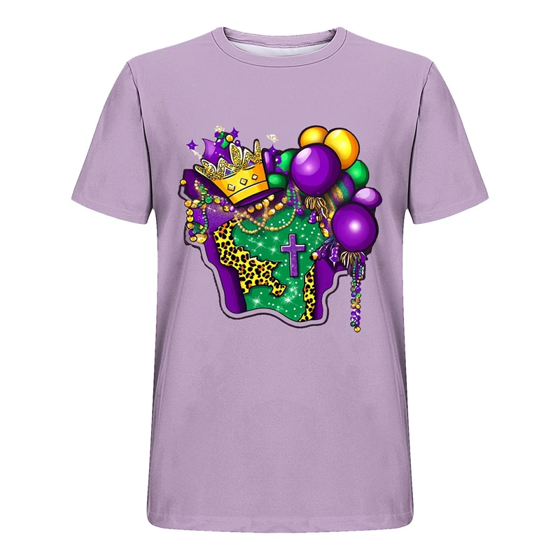 New Mardi Gras Costume T-Shirt For Men Women 3D Print Festival Graphic Kids Tee Tops Cool Family Matching Clothes Novelty Gifts