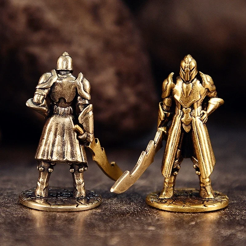 New Brass Soldier Miniature - Creative Lead-Free Craft Tea Pet Desk Home Decor Office Gift for Men Enthusiasts