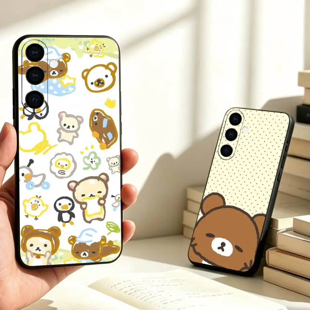 C-Cute C-Cartoon R-Rilakkuma  Phone Case For Samsung Galaxy A73,A72,A71,A70,A53,A52,A51,Others Soft Black Cover Gift
