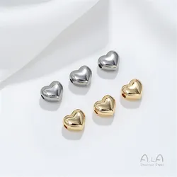 Titanium Steel Non-fading Through-hole Peach Heart Bead Spacer Glossy Love Necklace Pendant DIY Bracelet Jewelry Accessories