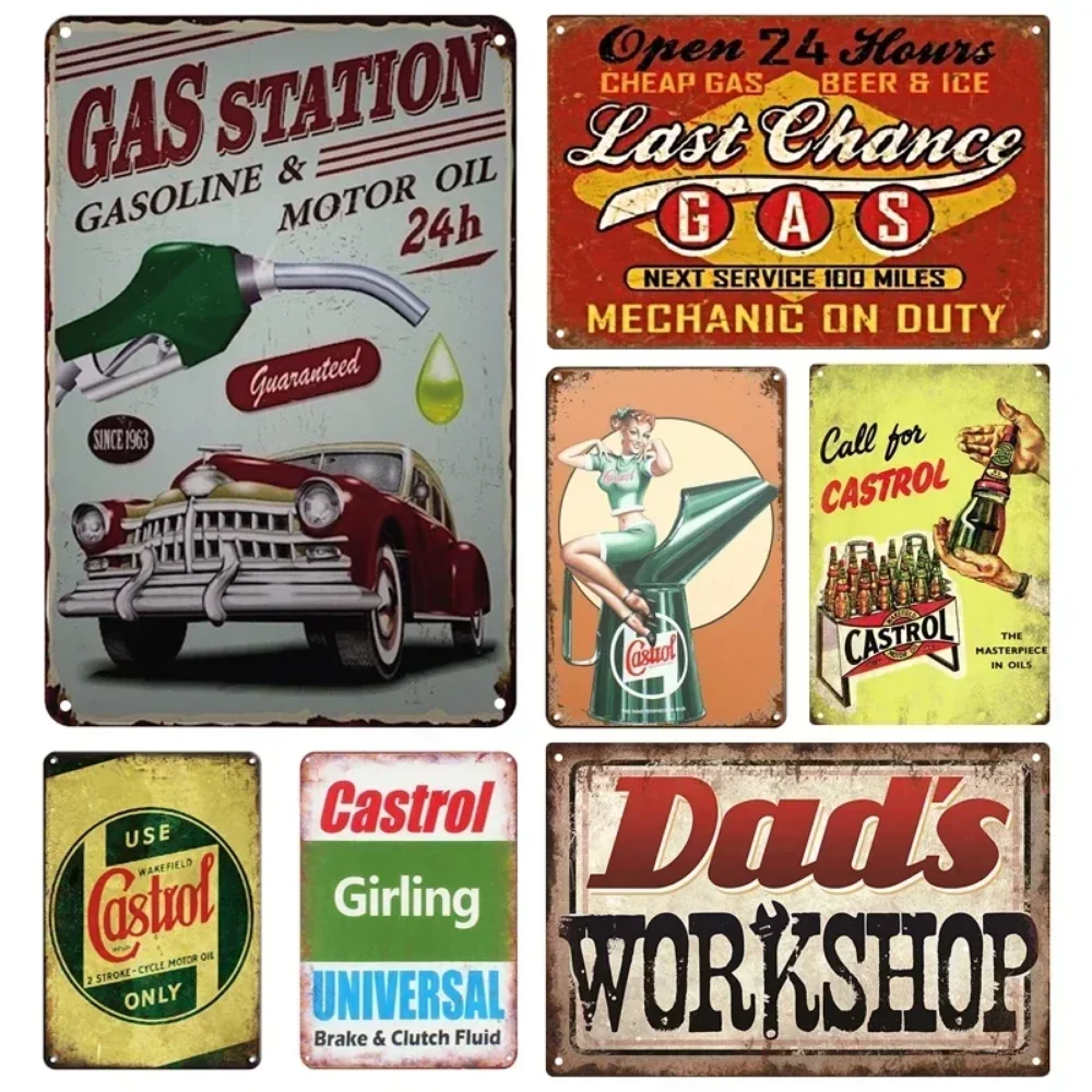 Castrol Motor Oil Tin Sign - Perfect for Vintage Garage Decor