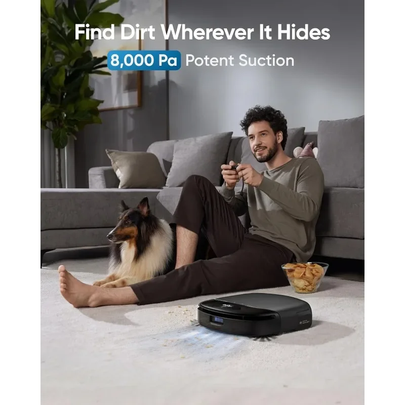 مكنسة كهربائية Omni S1 Pro مع محطة الكل في واحد، مجموعة مكنسة وممسحة Robot HydroJet، أوزون نظيف صديق للبيئة، شفط 8000 باسكال، Ob