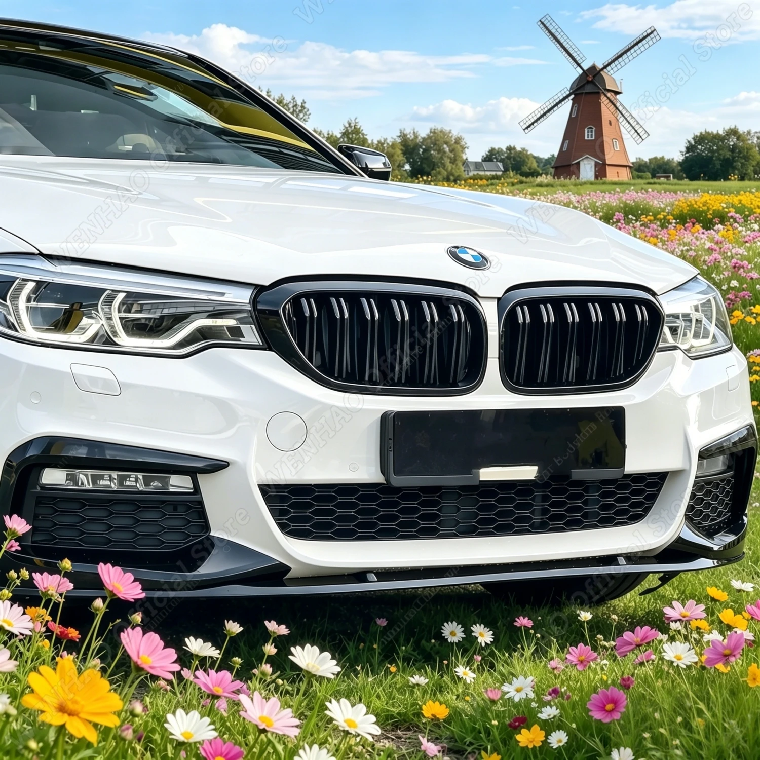 

M5 Style Gloss Black Air Intake Grille For Bmw G30 G31 5 Series 520i 520d 530i 530d 530e 540i 2017-2020 Tuning Body Kit