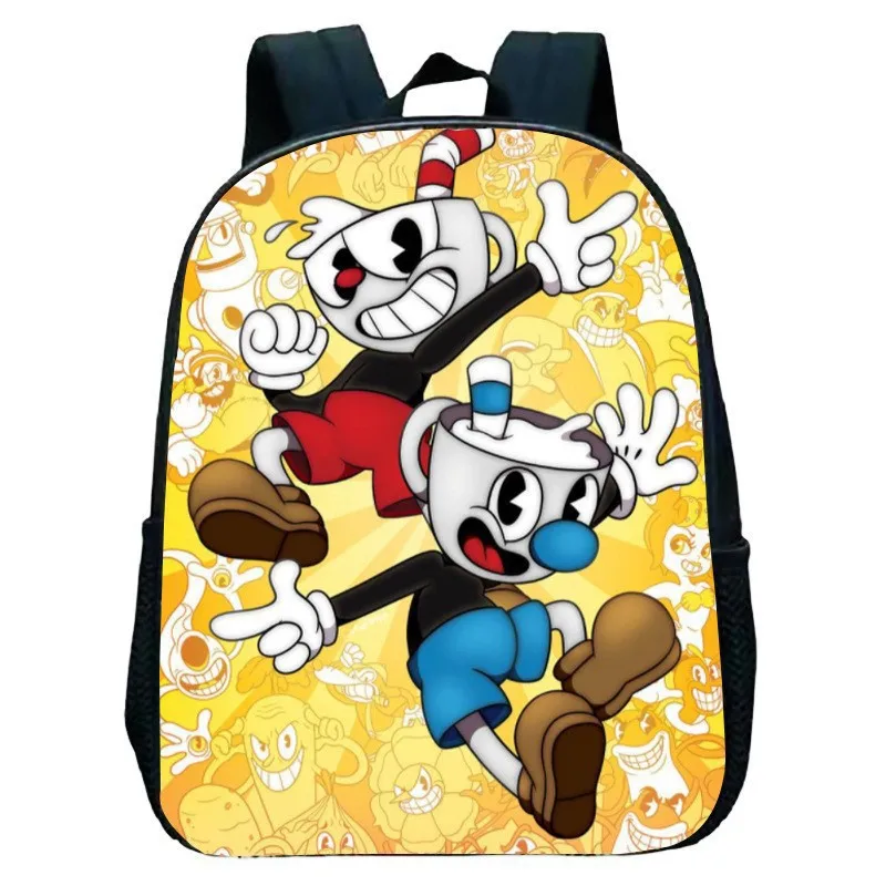 Teacup Head Pattern Backpack Surrounding Cuphead Kindergarten Children's Anime Backpack Backpack
