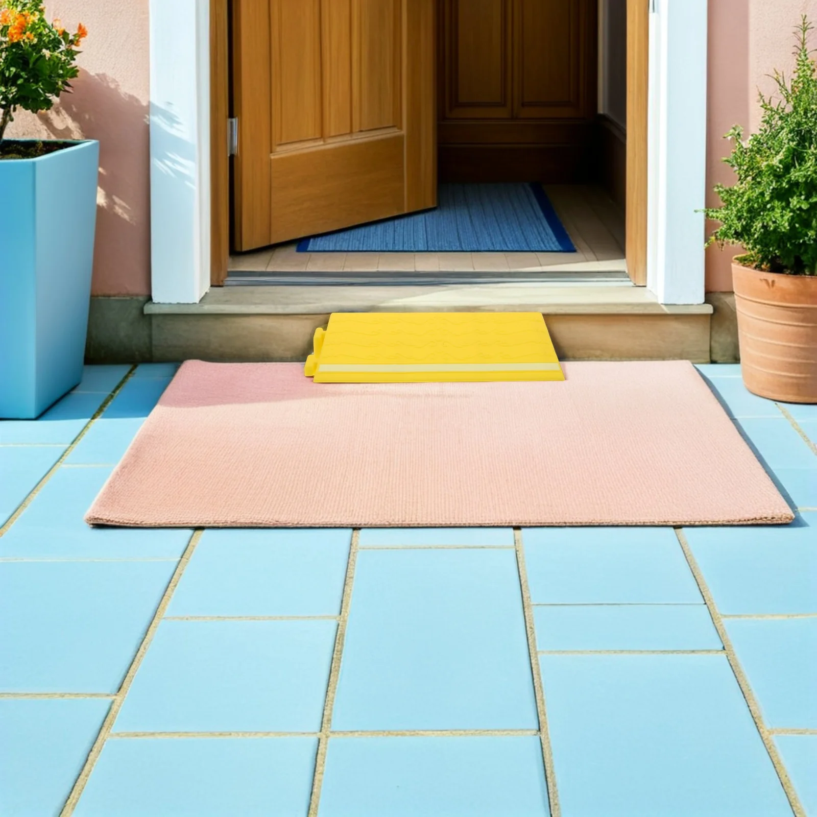 Alas Pijakan Fluorescent Threshold Ramp 12.38X5.11 Anti-Selip Untuk Pintu, Tangga, Transisi, Robot Vacuum, Penggunaan Dalam Ruangan