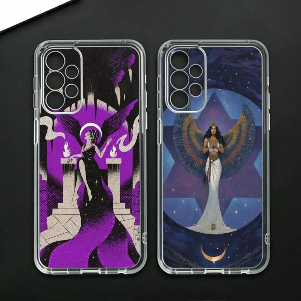 Egypt Mysterious Tarot  Phone Case For Samsung Galaxy A71,A70,A52,A51,A40,A30 Transparent Cover