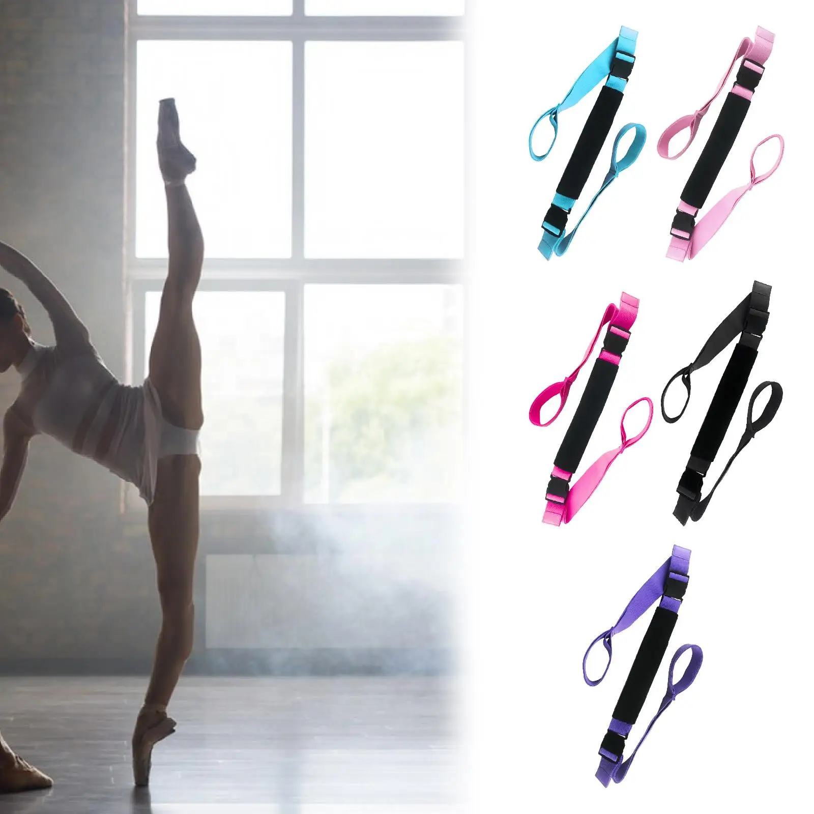 

Гибкий эластичный ремень для йоги, регулируемый эластичный неопреновый пояс для танцев, пилатеса, домашнего оборудования для фитнеса