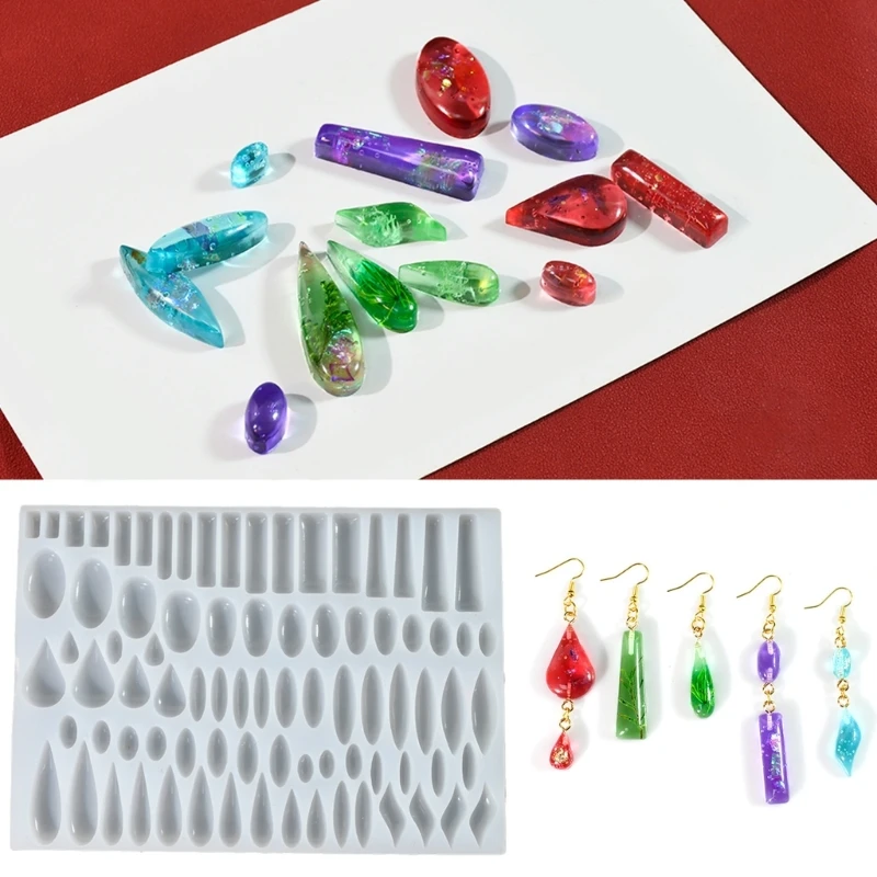 Creative Long Strips Water Drop Pendant Mold Artistic Silicone Charm Mold for Crafting Water Drop Long Rod Pendant