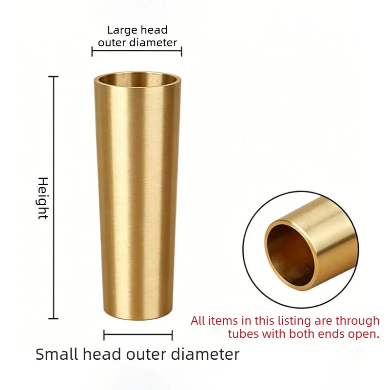 4PCS Tapered Leg Covers Brass Furniture Leg Covers 28mm~55mm Non-sealed Chair Table Leg Protectors Tapered Through Hole Covers