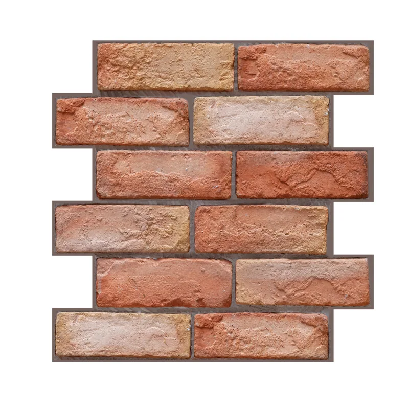 5PCS Environmentally Friendly 3D Stereoscopic PVC Wall Sticker Self-adhesive Brick Pattern Waterproof Moisture-proof Wallpaper