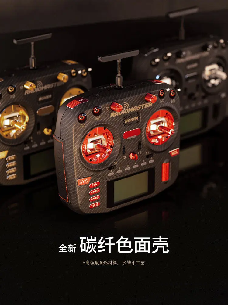 RadioMaster Boxer RC Transmitter CNC Metal Upgrade Kit Buttons Hand Grips Carbon Fiber Front Shell Replacement Accessories