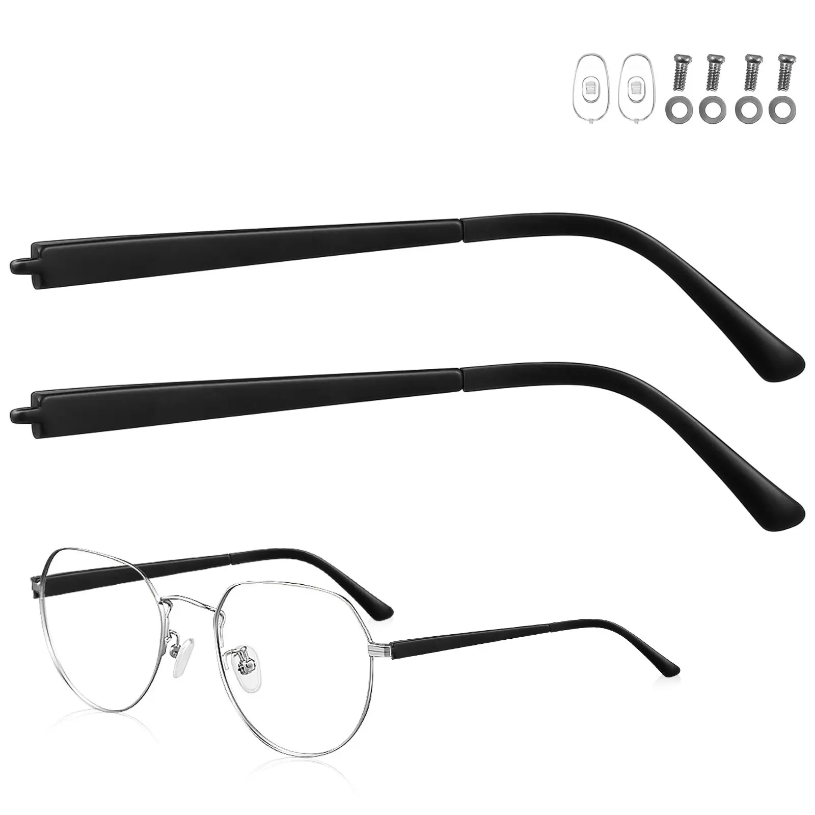 1Set Eyeglasses Arms Legs Replacement High Wear Resistant Glasses Arm Legs for Eyeglasses Reading Glasses Repair Kit