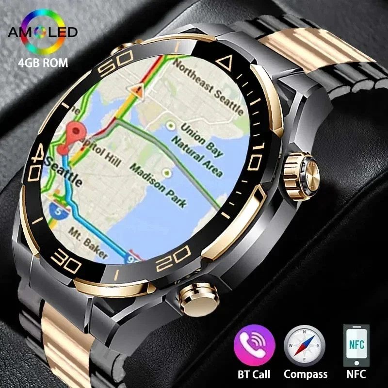 

2024 New Men's Smart Watch - Bluetooth Calling, NFC, IP68 Waterproof GPS Tracking AI Voice Assistant Stylish Tech for Men Women.