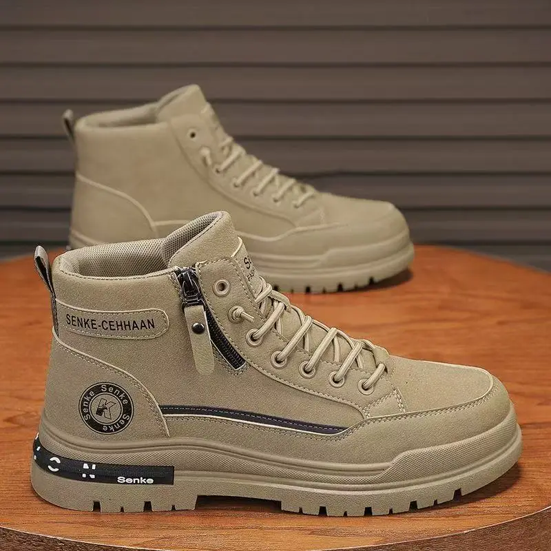 

Мужские рабочие ботинки, высокие уличные походные туфли, нескользящая обувь для мужчин, повседневные поездки, осень-зима