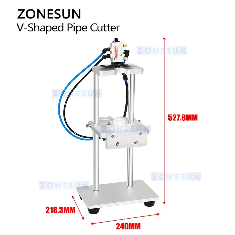 ZONESUN Dip Tube V Cutter Pneumatic Cutting Machine for Dip Tube Spray Caps ZS-JG300V