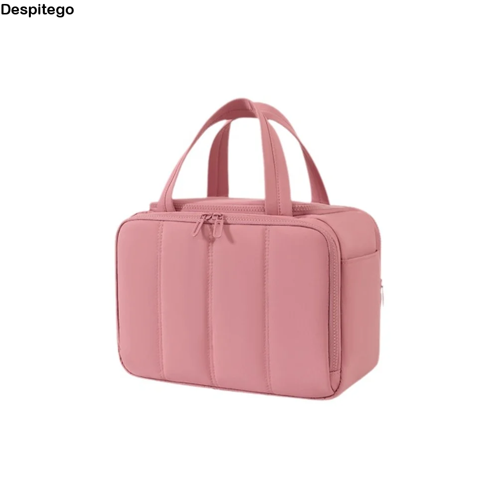 Large Capacity Travel Toiletry Bag Dry-wet Separation Waterproof Makeup Handbag Mesh Pocket Adjustable Dividers