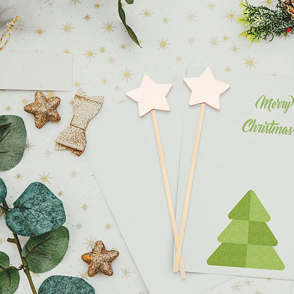 12 قطعة من عصي الجنية الخشبية غير المكتملة للأطفال مجموعة أدوات الرسم اليدوية هدية إبداعية خرافية للديكور