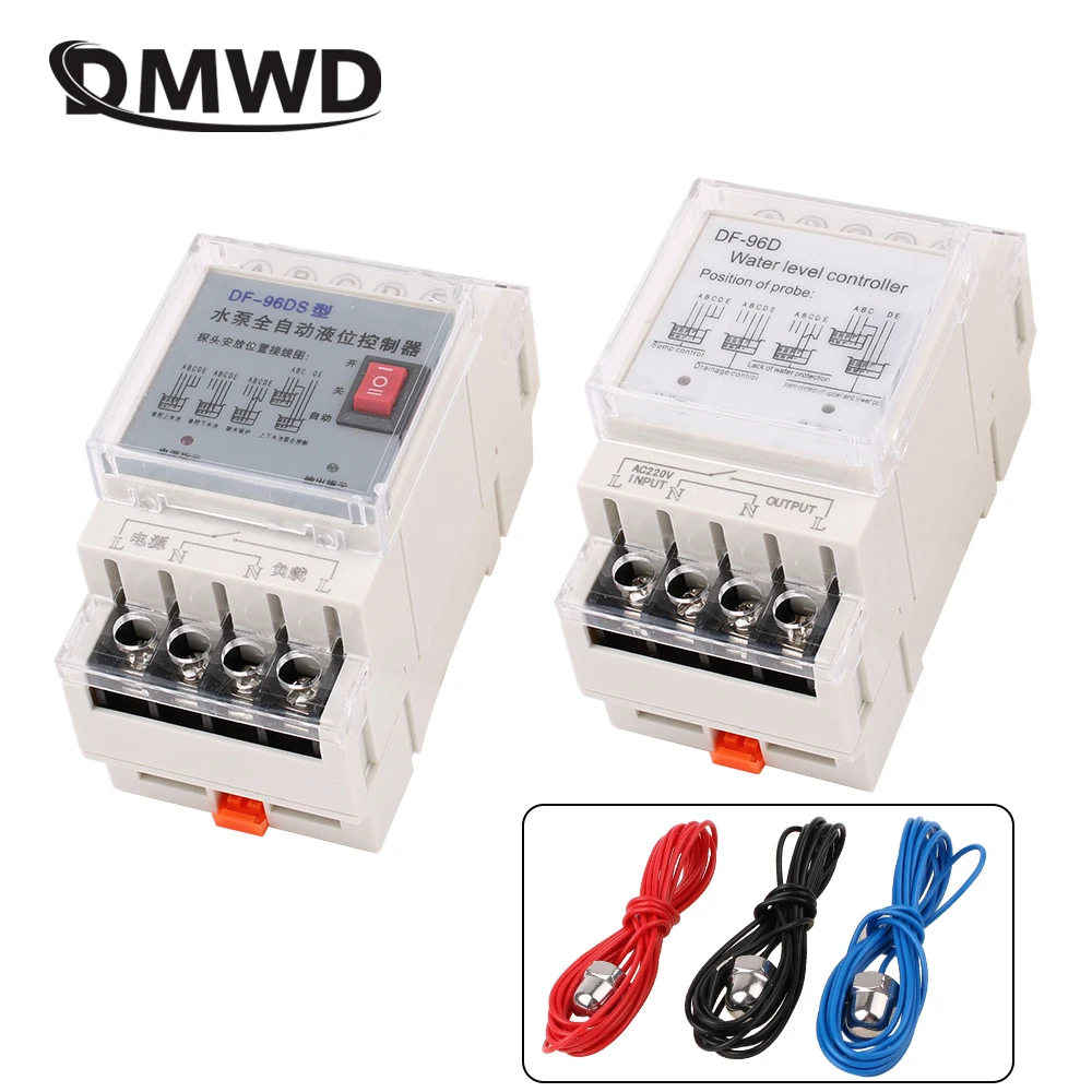 DF-96D DF-96DS Water Level Controller Switch 20A220V Water Tank Liquid Level Detection Sensor Water Pump Controller 2M Wires