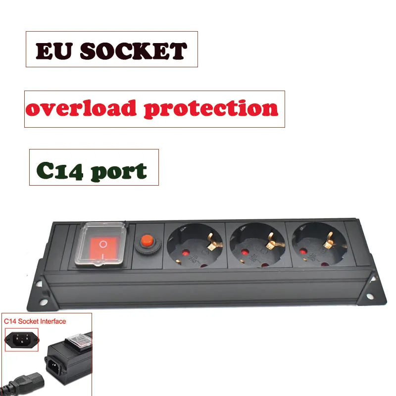 

Розетка ЕС, плата питания PDU, сетевой шкаф, выход порта C14, настенный монтаж с защитой от перегрузки, без удлинительного кабеля