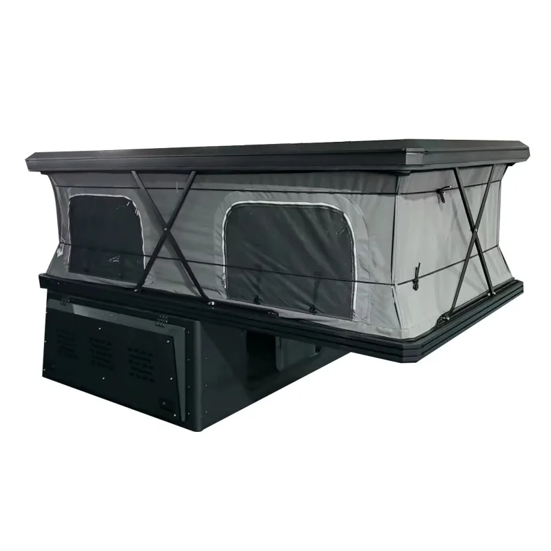 WTP02A 4x4 Overland Camping New Pop Canvas Waterproof Roof Top Tent Truck Canopy Camper Double Layers Aluminum Shell