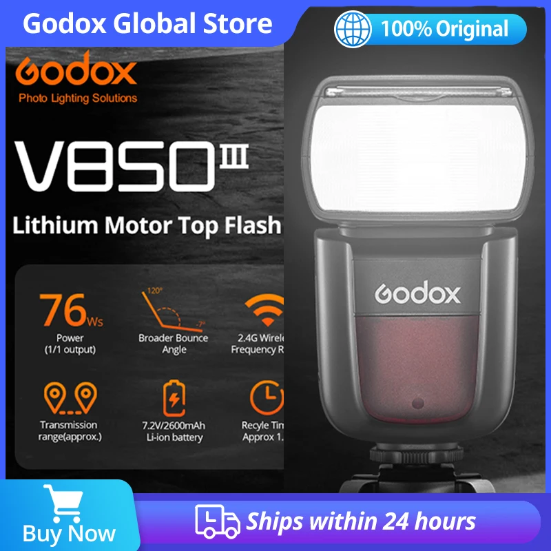 Godox V850III 76W 2.4G GN60 Wireless X System Li-ion Battery Speedlite for Canon Nikon Sony Pentax Olympus