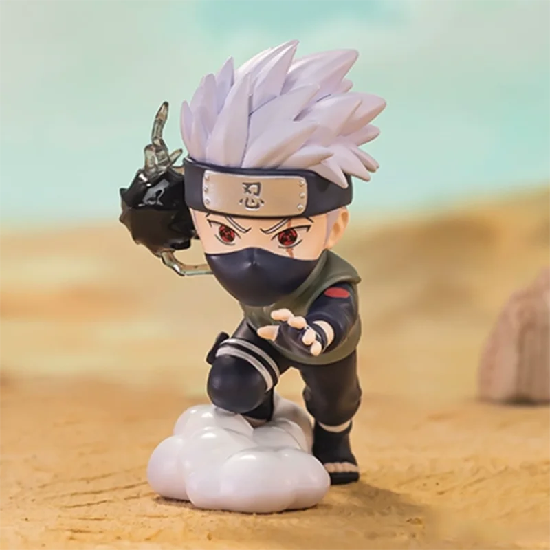 POP MART Naruto Sasuke Ninja World War Series Anime Action Figure Guess Bag Ornament Figurines Home Decor Desktop Dolls Model