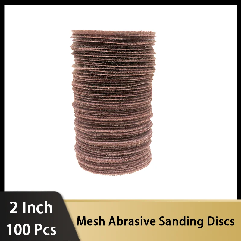 

2 Inch Hook and Loop Mesh Abrasive Sandpaper 100 Pcs Sanding Discs 80-7000 Grit Dust Free Net Drywall for Metal Wood Composites