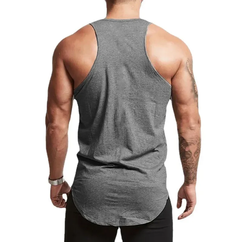 Gym Sleeveless Shirt Cotton Fitness Tank Top Mens Summer Bodybuilding Stringer Clothing Sportwear Workout Vests Muscle Tanktop